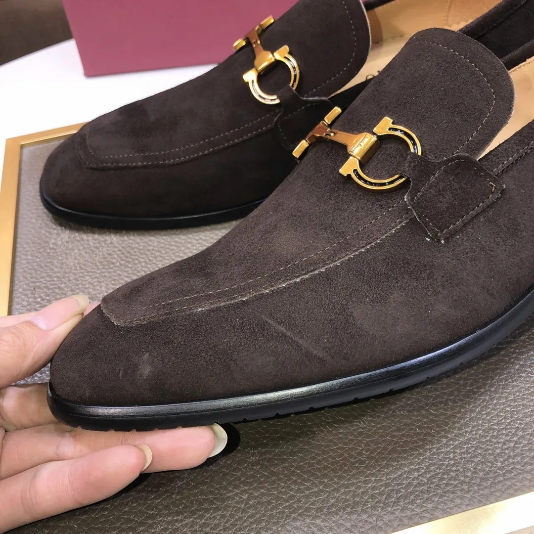 Men's shoes 💰500💰 [Ferragamo/Ferragamo] The latest model in the counter. Original imported high-quality cowhide with open sides + imported 🐂 water-dyed cowhide lining + original luxury metal buckle + original combination outsole. Comparison without pressure 38--45 (45 is custom-made and cannot be returned or exchanged)